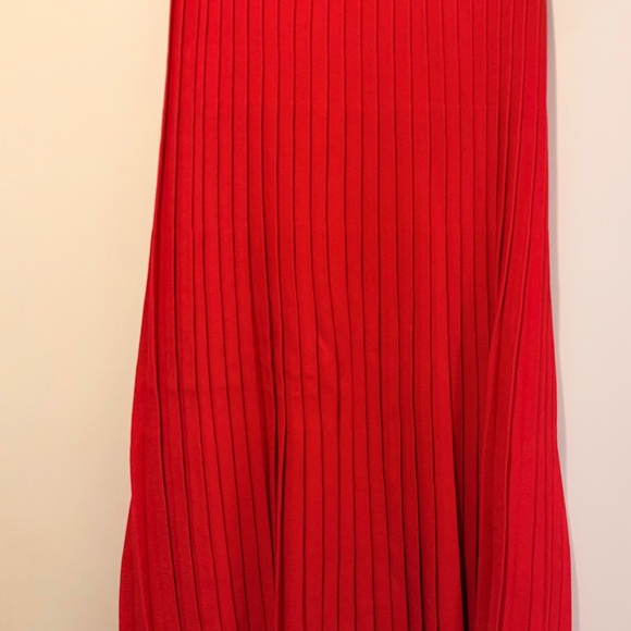 Balenciaga red maxi pleated wool blend skirt - Picture 2 of 2